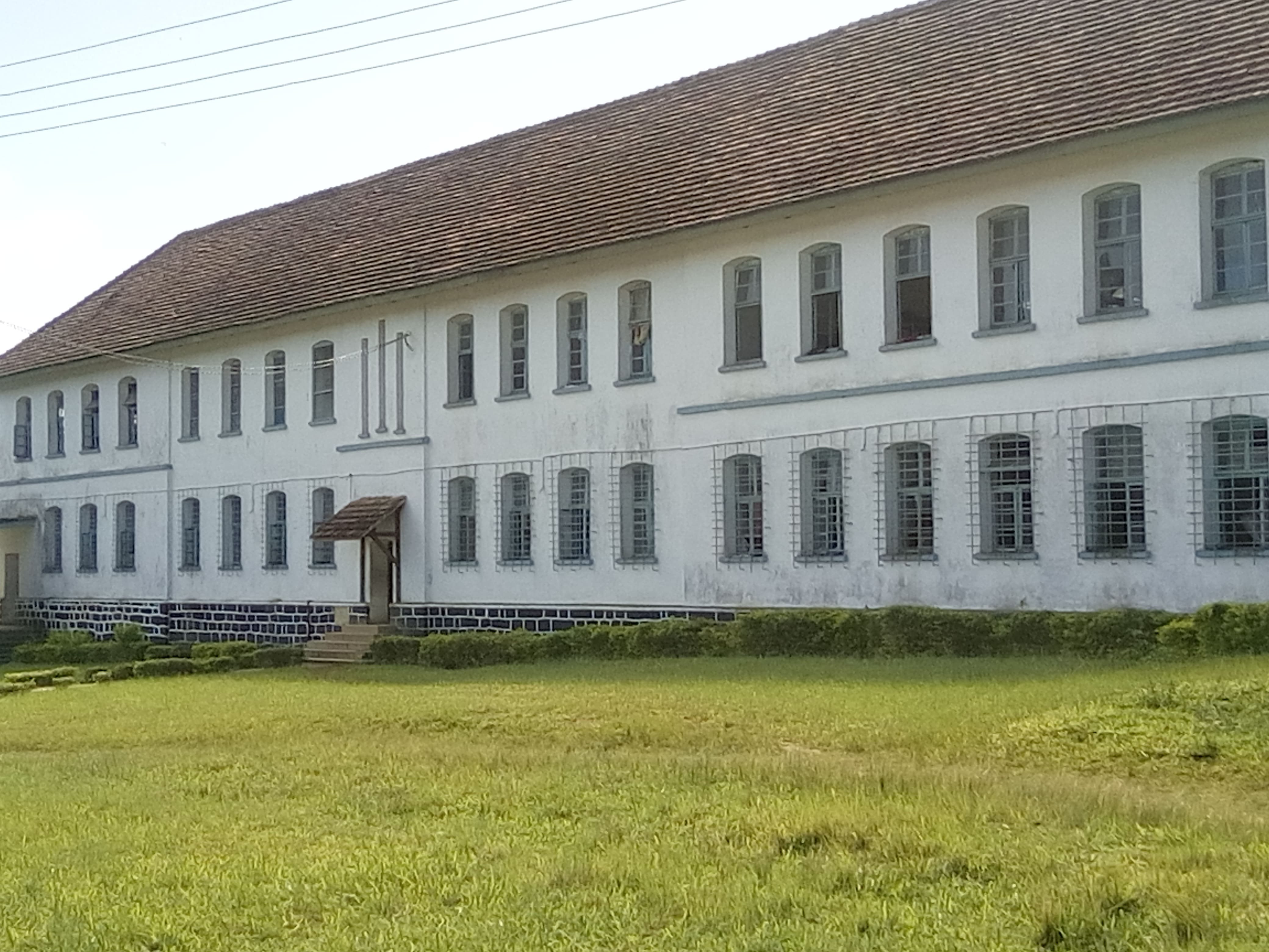 This image shows the view of the school building on it's back